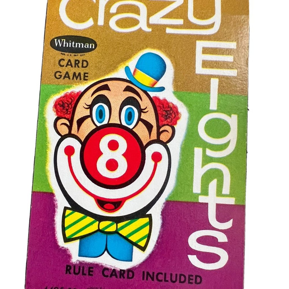 Vintage 1951 Whitman Crazy Eights Playing Cards Complete w Case